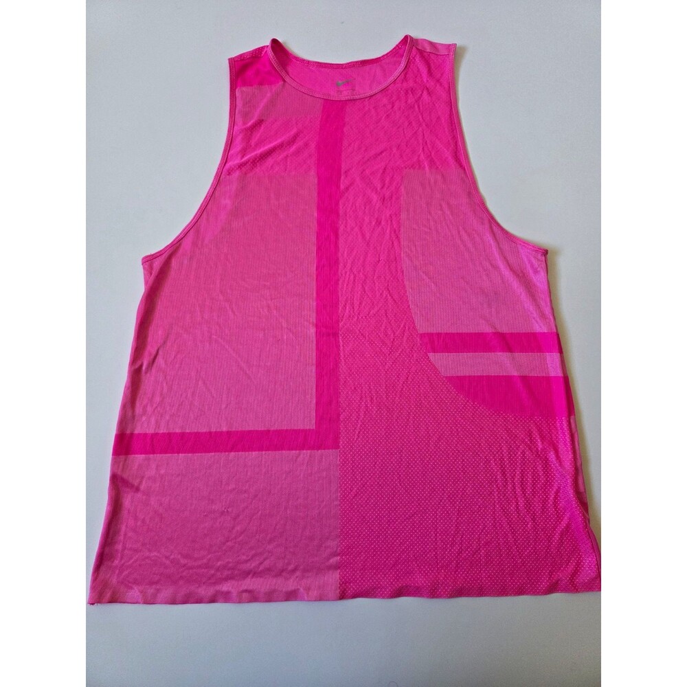 Nike Women’s Pink Lightweight Polyester Knit Tank Crew Neck Athletic Fit L